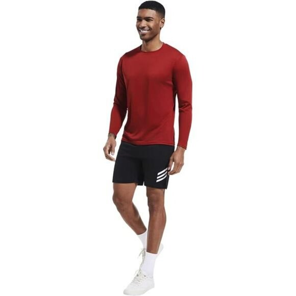 Mens UPF Long Sleeve Workout Shirts Moisture Wicking Sun Protection Tee 6 Pack - Picture 6 of 7